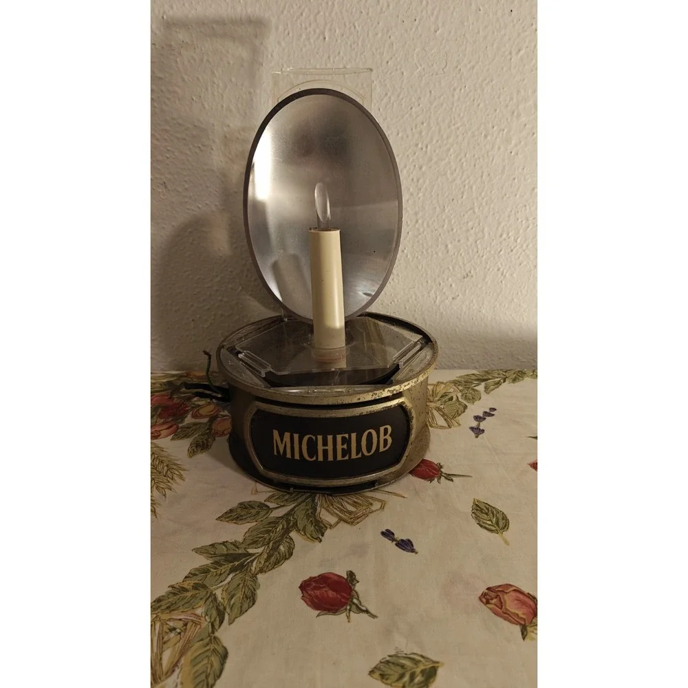 VTG MICHELOB Lighted Lantern Wall Sconce Elec Candle Promo Bar Sign Man Cave 80s